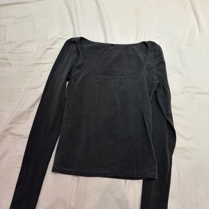 Skims New Vintage Scoop Long Sleeve T-Shirt in XS, Ash